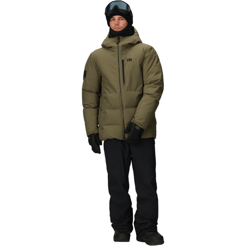 Men's Snowcrew Down Jacket, Outdoor Research Men's Snowcrew Down Jacket in 2288-Ranger Green front