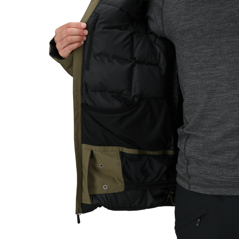 Men's Snowcrew Down Jacket, Outdoor Research Men's Snowcrew Down Jacket in 2288-Ranger Green liner