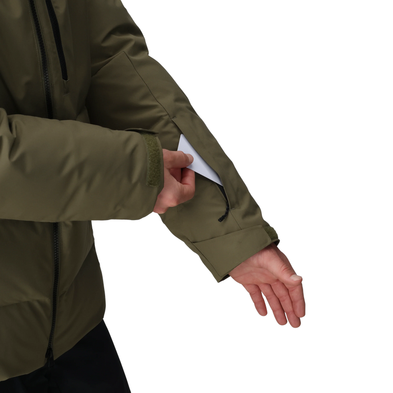 Men's Snowcrew Down Jacket, Outdoor Research Men's Snowcrew Down Jacket in 2288-Ranger Green pass pocket