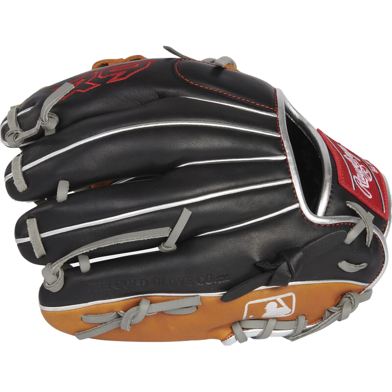 R9 Contour Infield - 11" Single Post Web, Rawlings R9 Contour Infield - 11" Single Post Web in Black/Tan outside