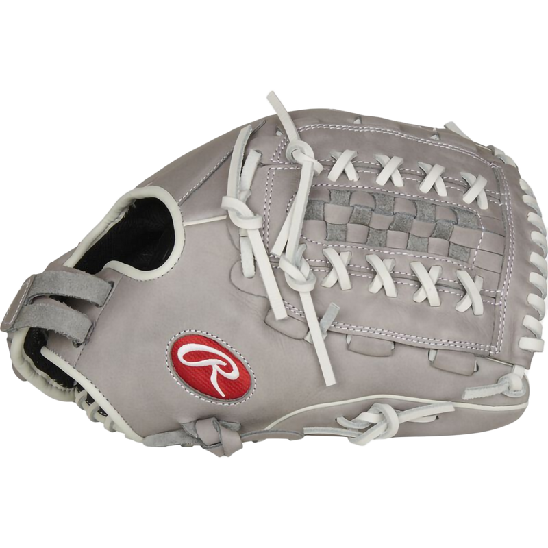 R9 Series Fastpitch Pitcher/Outfield - 12.5" Double Laced Bask, Rawlings R9 Series Fastpitch Pitcher/Outfield - 12.5" Double Laced Bask in Grey thumb profile