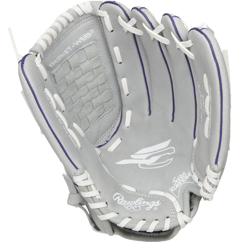 Youth Sure Catch Fast Pitch Infield/Outfield - 12" Basket Web, Rawlings Youth Sure Catch Fast Pitch Outfield - 12" Basket Web palm