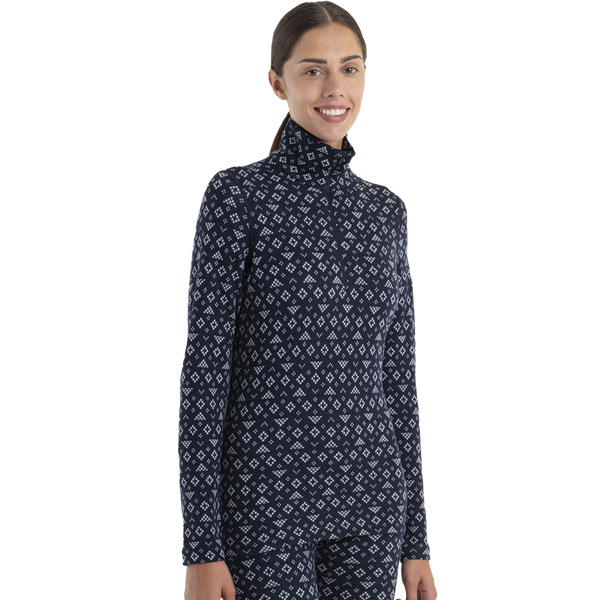 Icebreaker Women's Merino 260 Vertex Long Sleeve Half Zip Thermal Top First Snow