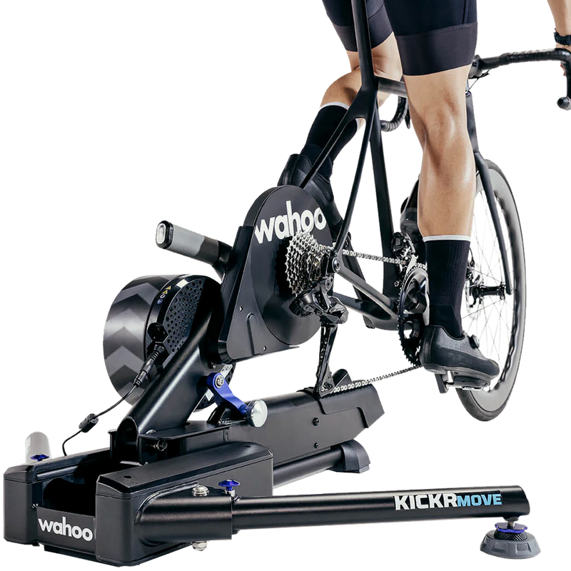 KICKR MOVE Indoor Smart Trainer, Wahoo Fitness KICKR MOVE Indoor Smart Trainer with rider