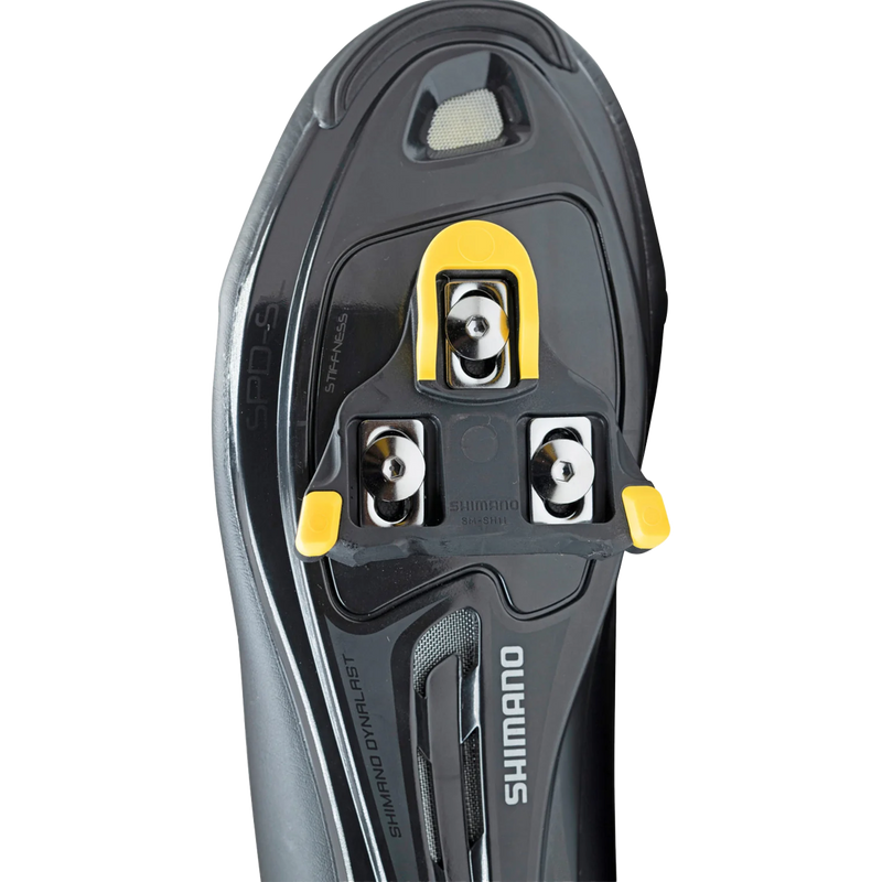 SM-SH11 SPD-SL 6-Degree Cleats, Shimano SM-SH11 SPD-SL 6-Degree Cleats on shoe closeup