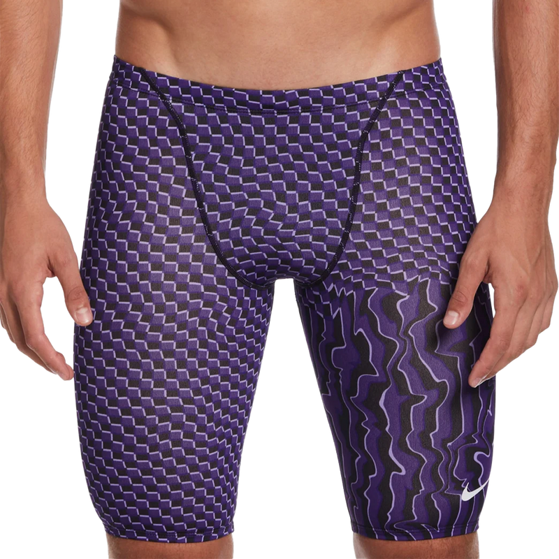 Nike Swim Youth Drippy Check Jammer in Purple Court
