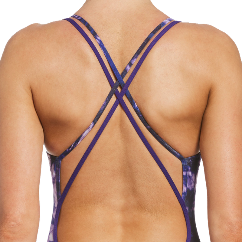 Women's Tie Dye Spiderback One Piece, Nike Swim Women's Tie Dye Spiderback One Piece back detail