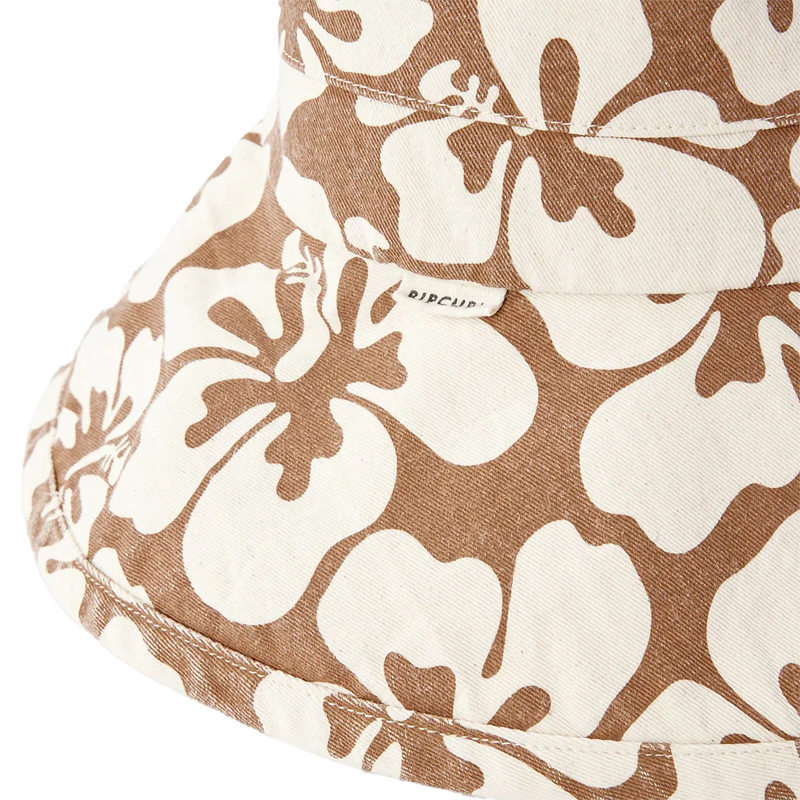 Women's Tres Cool UPF Sun Hat, Rip Curl Women's Tres Cool UPF Sun Hat in Brown/Off White branding