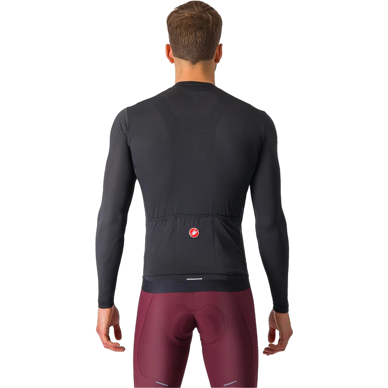 Men's Espresso Long Sleeve Jersey, Castelli Men's Espresso Long Sleeve Jersey in Light Black/Dark Gray back
