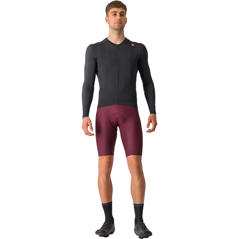 Men's Espresso Long Sleeve Jersey, Castelli Men's Espresso Long Sleeve Jersey in Light Black/Dark Gray front