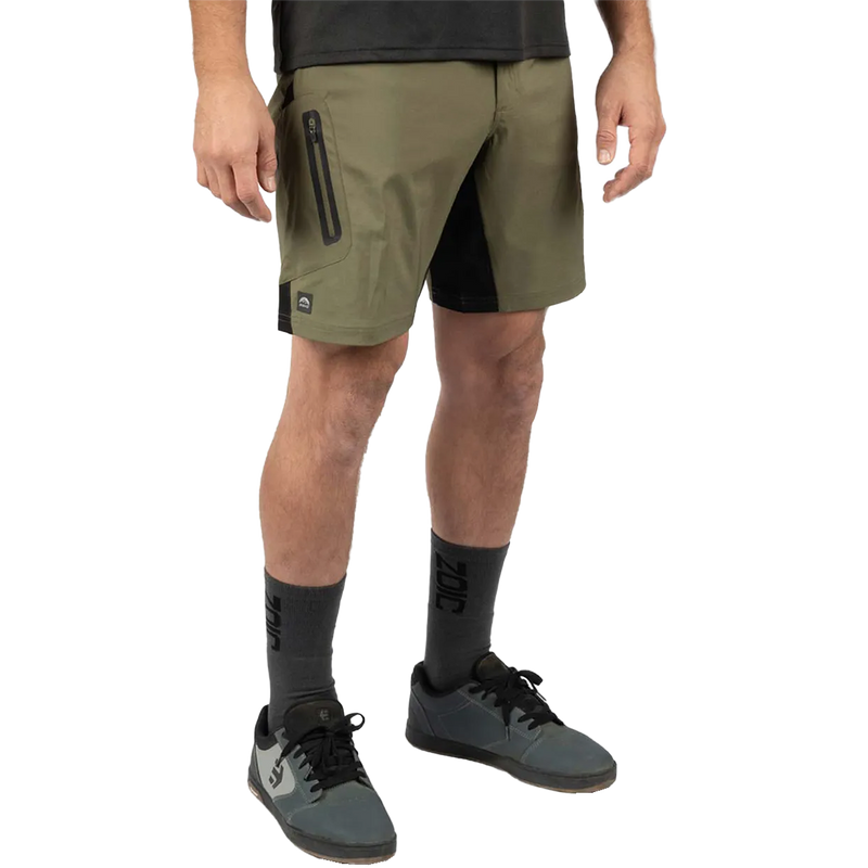 Men's Ether Short 9, Zoic Men's Ether Short 9 in Malachite on model front right close up