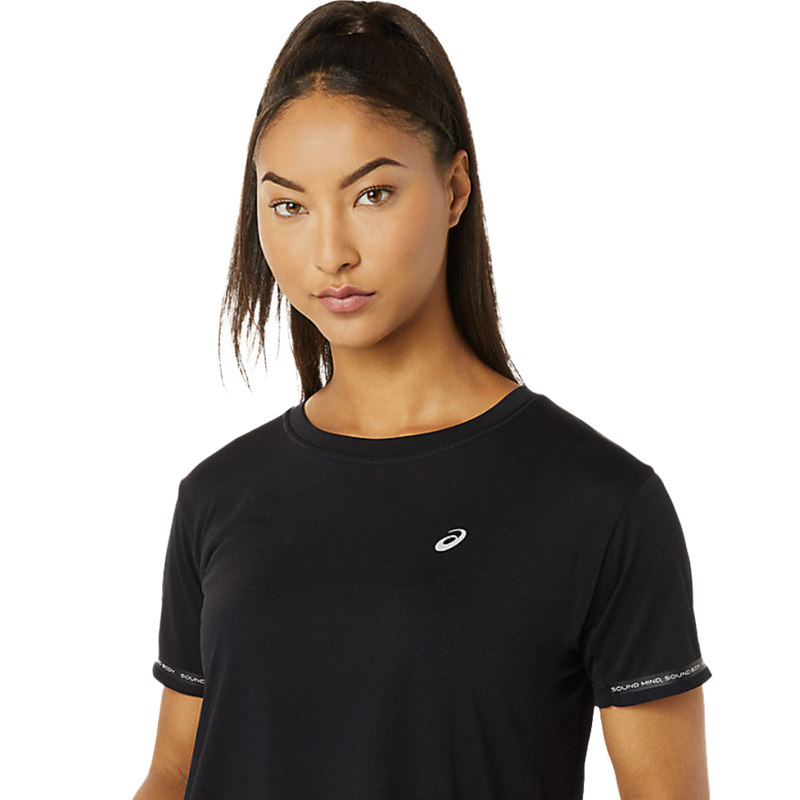 Women's Race Crop Top, Asics Women's Race Crop Top logo
