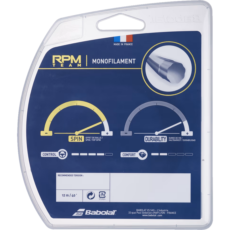 RPM Team, Babolat RPM Team back of package