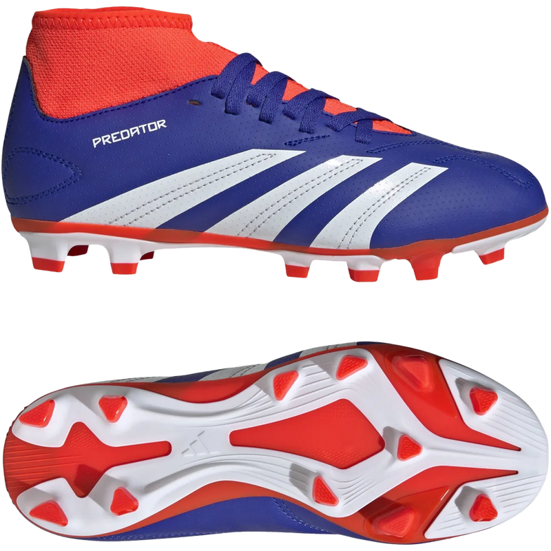Youth Predator Club Sock FxG, Adidas Youth Predator Club Sock FxG in Lucid Blue/White/Solar Red 