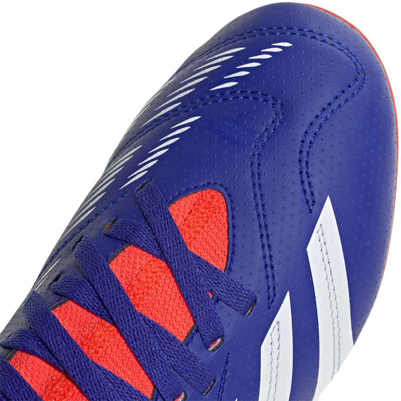 Youth Predator Club Sock FxG, Adidas Youth Predator Club Sock FxG in Lucid Blue/White/Solar Red toe