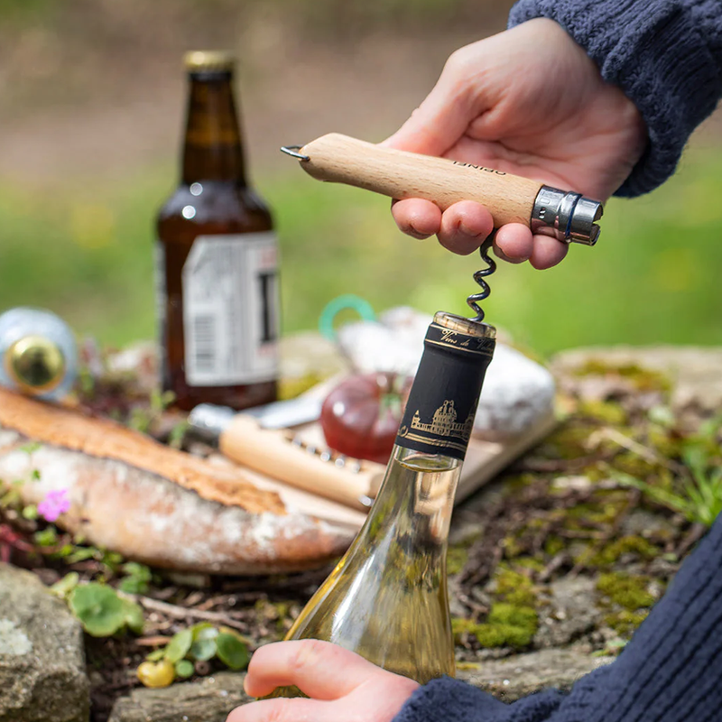 No. 10 Corkscrew Bottle Knife with Bottle Opener, Opinel No. 10 Corkscrew Bottle Knife with Bottle Opener opening wine