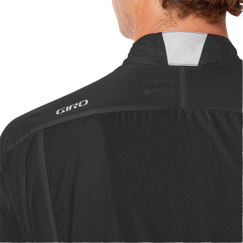 Men's Chrono EX Wind Jacket, Giro Chrono EX Wind Jacket in Black back collar and branding