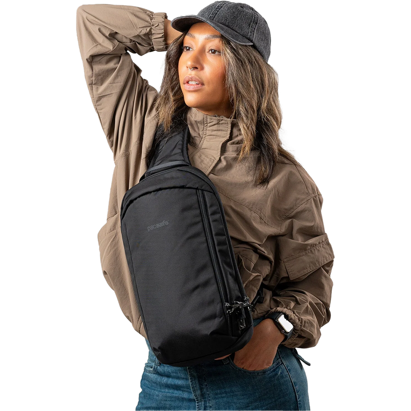 Vibe 325 Sling Pack, Pacsafe Vibe 325 Sling Pack in Black on model