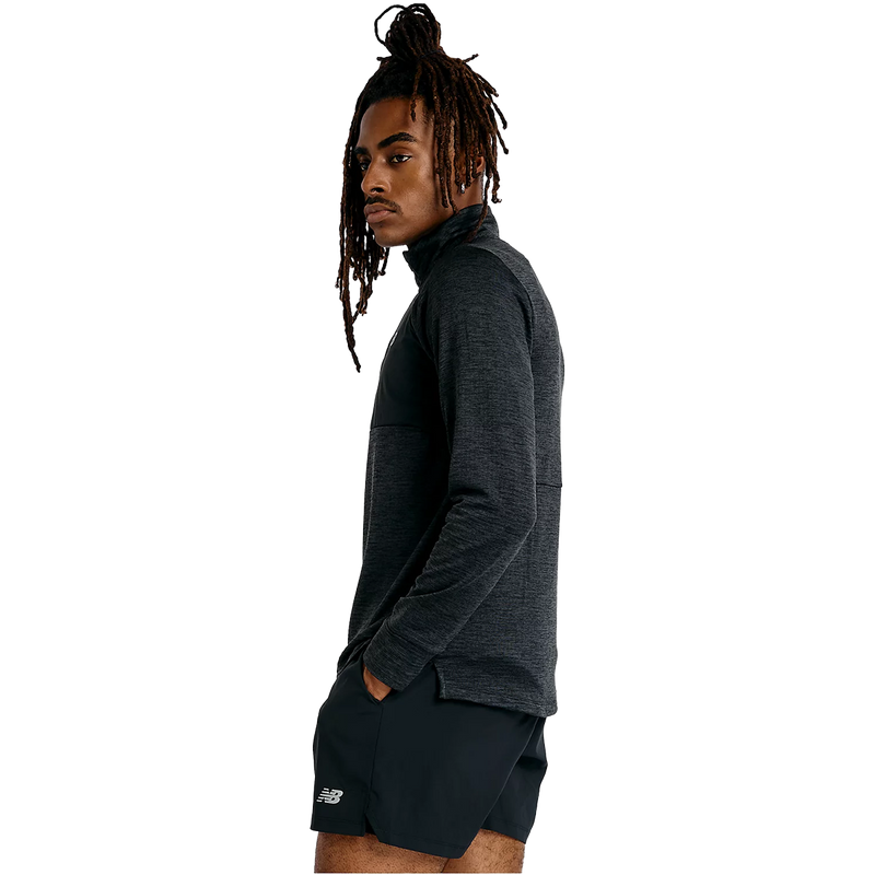 Men's Athletics Heat Grid 1/2 Zip, New Balance Men's Athletics Heat Grid 1/2 Zip in Black left