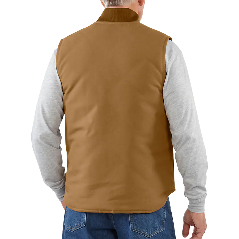 Men's Relaxed Fit Firm Duck Insulated Rib Collar Vest, Carhartt Relaxed Fit Firm Duck Insulated Rib Collar Vest back