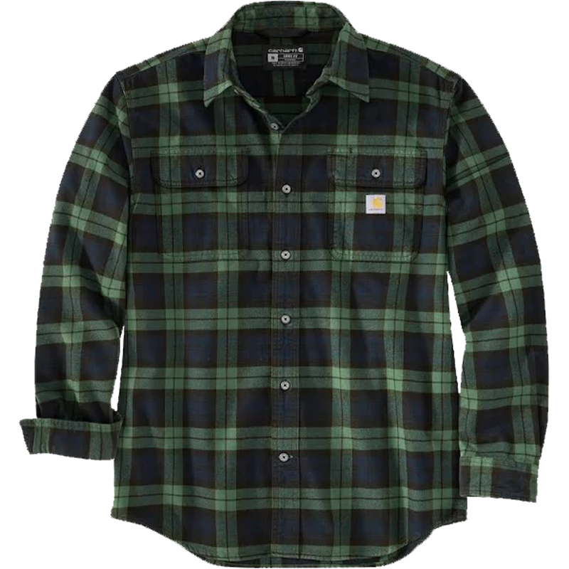 Men's Loose Fit Heavyweight Flannel Long-Sleeve Plaid Shirt, Featured Image