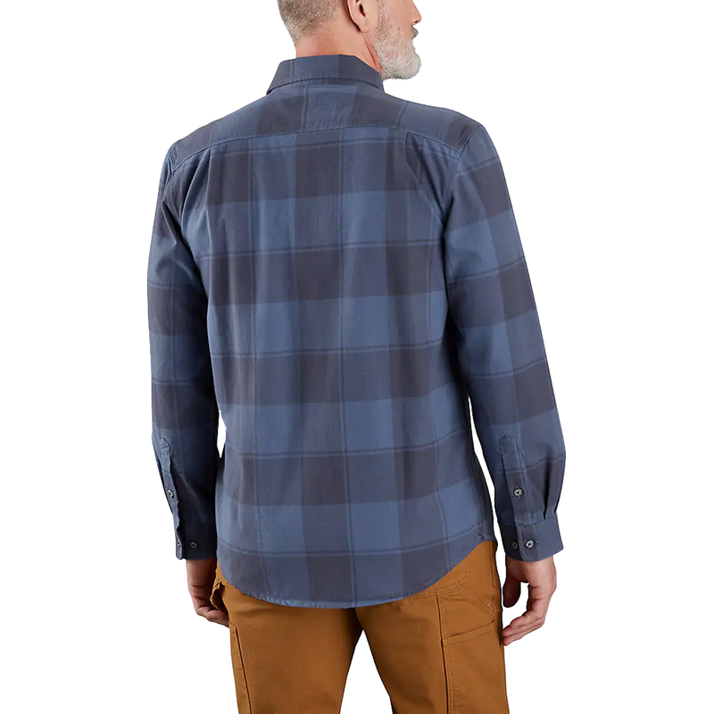 Men's Loose Fit Heavyweight Flannel Long-Sleeve Plaid Shirt, Carhartt Loose Fit Heavyweight Flannel Long-Sleeve Plaid Shirt back