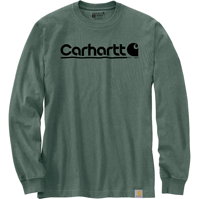 Men's Relaxed Fit Heavyweight Long-Sleeve Logo Graphic T-Shirt, Featured Image