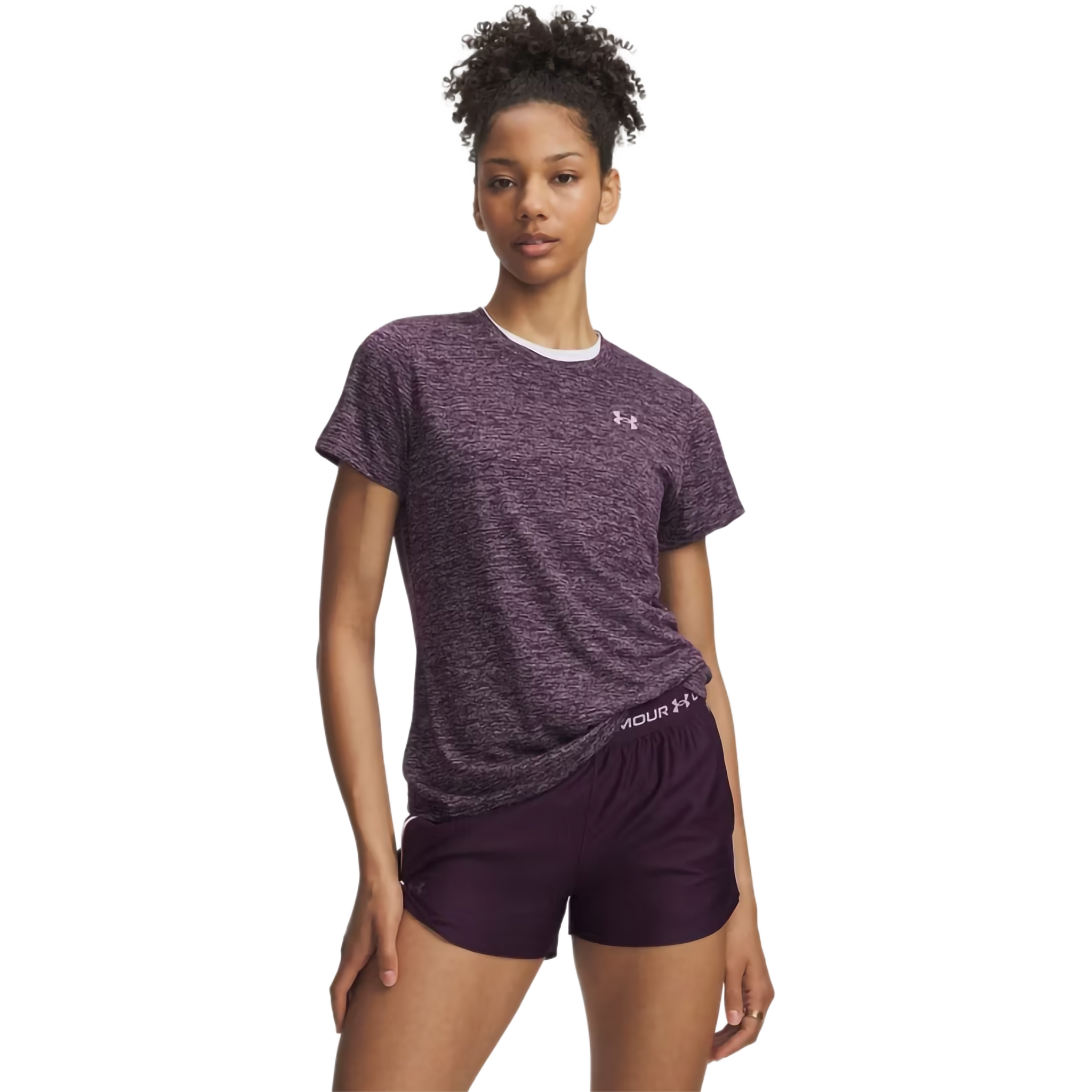 Under Armour Women's Tech Twist Short Sleeve Crew in 526 Purple Echo