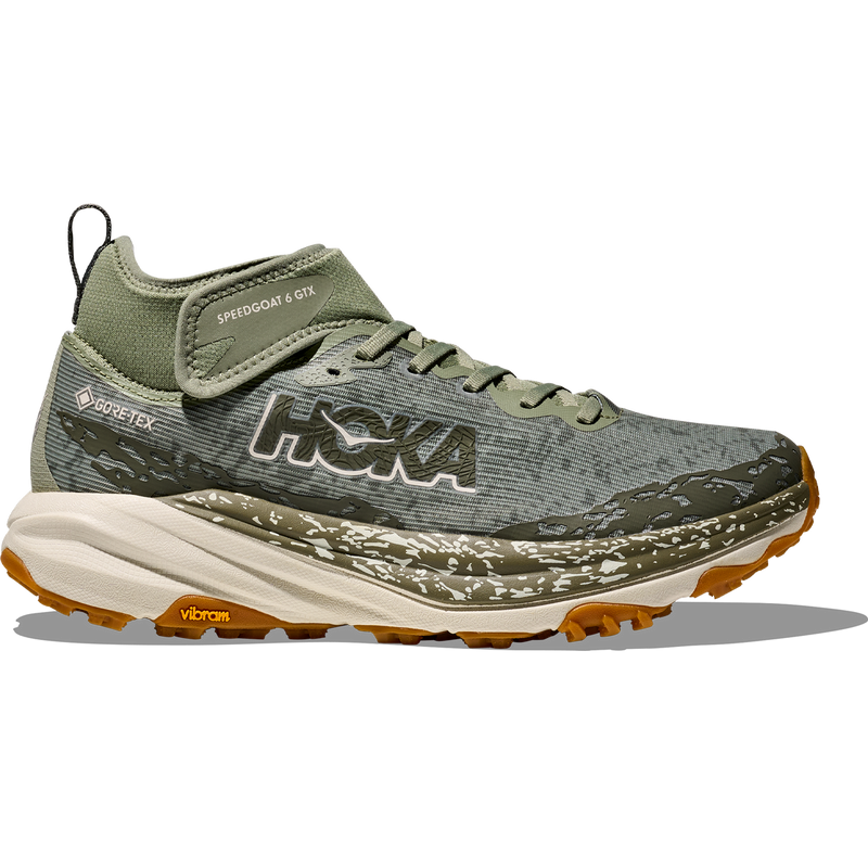 Hoka Men's Speedgoat 6 Mid GTX in SMLK-Sea Moss/Oat Milk