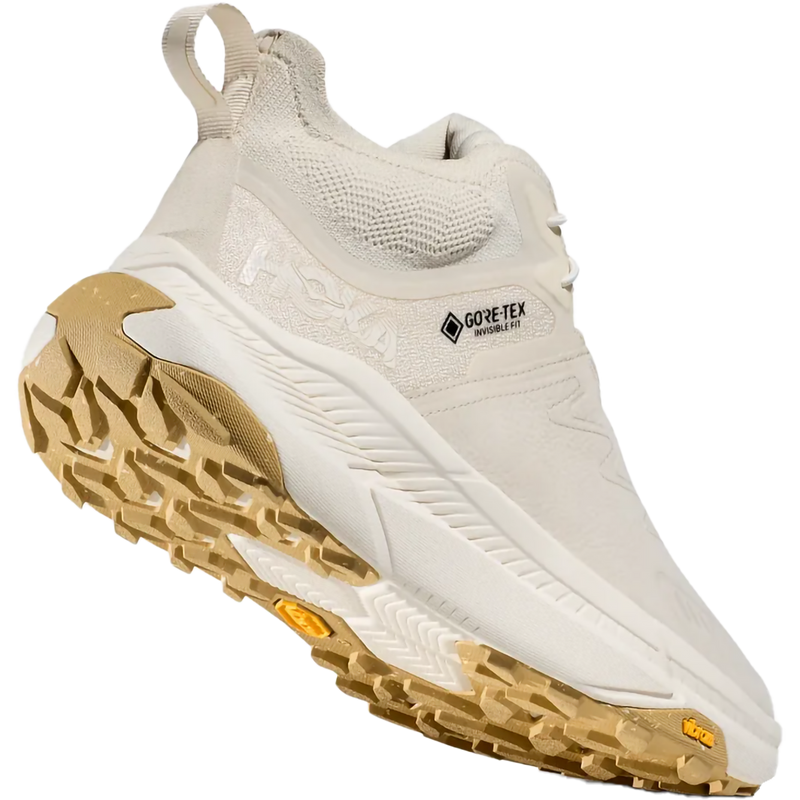 Women's Transport Chukka GTX, Hoka Women's Transport Chukka GTX in OST-Oat Milk/Alabaster back right and sole