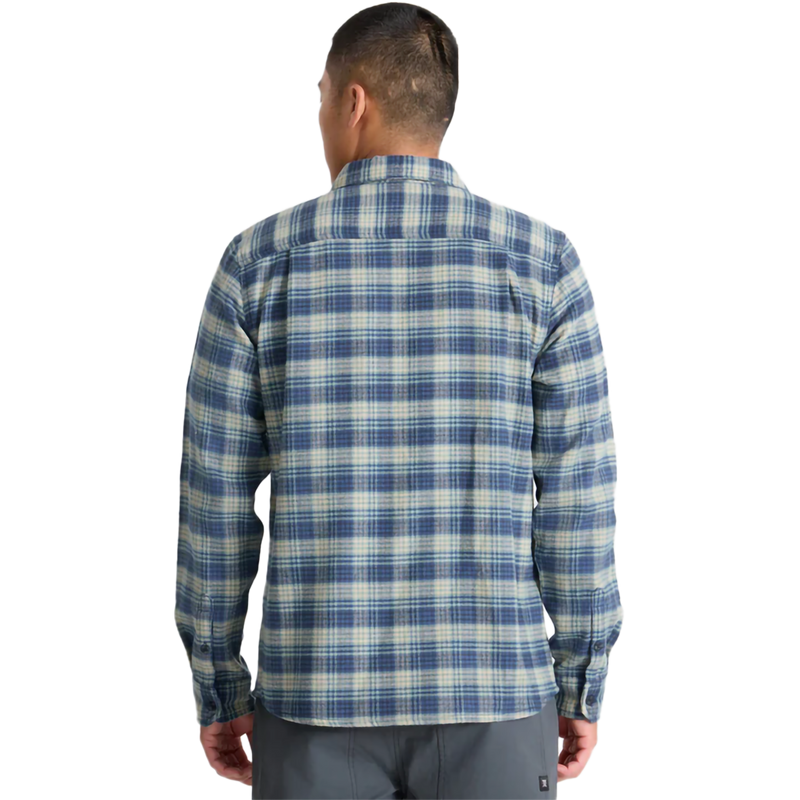 Men's Crossroads Organic Long Sleeve Flannel, Roark Men's Crossroads Organic Long Sleeve Flannel Back on Model