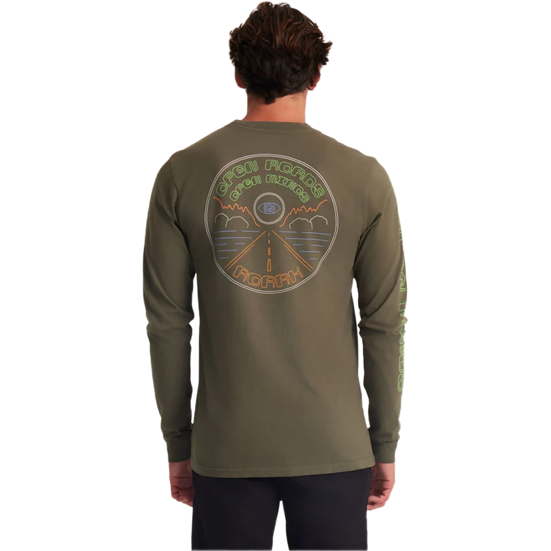 Men's Open Roads Long Sleeve Premium Tee, Roark Men's Open Roads Long Sleeve Premium Tee in Military back