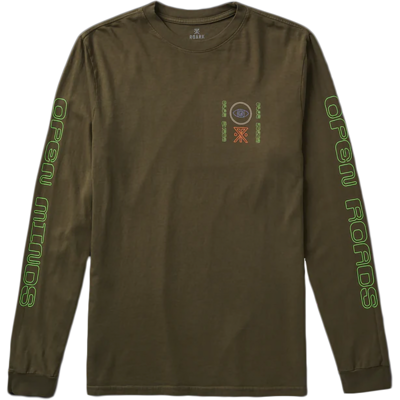 Men's Open Roads Long Sleeve Premium Tee, Roark Men's Open Roads Long Sleeve Premium Tee in Military front