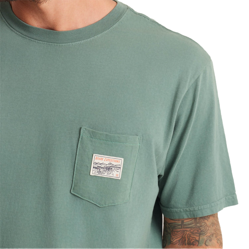 Men's Expedition Pocket Tee, Roark Men's Expedition Pocket Tee in Tundra front pocket