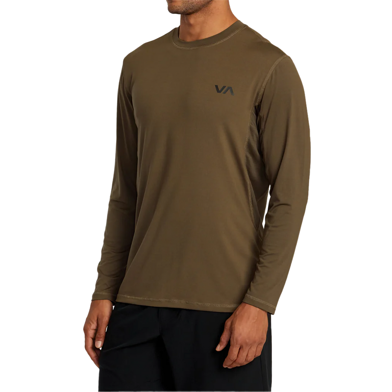 Men's Sport Vent Long Sleeve Tee, RVCA Men's Sport Vent Long Sleeve Tee in Mocha front left