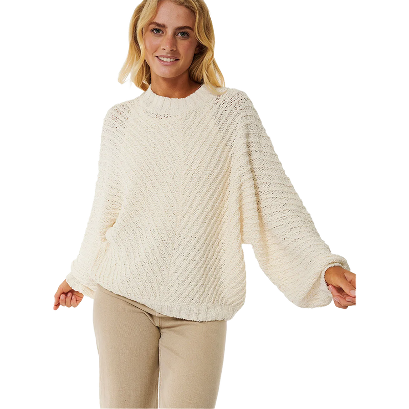 Women's Classic Surf Knit Crew, Rip Curl Women's Classic Surf Knit Crew in Bone
