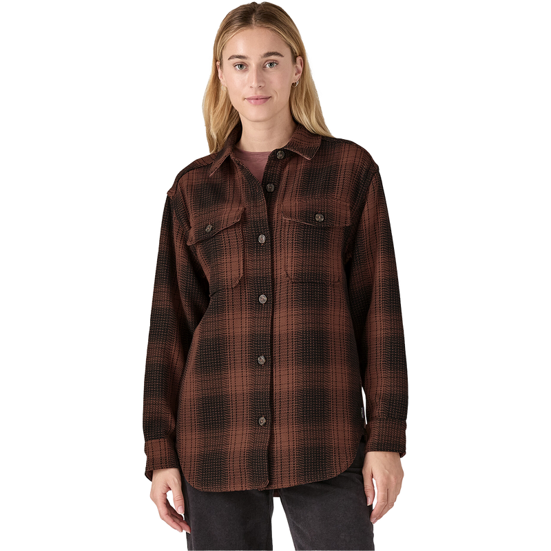 Women's Fjord Loft Overshirt Jacket, Patagonia Women's Fjord Loft Overshirt Jacket in Frost Dulse Mauve front
