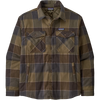 Patagonia Men's Insulated Midweight Fjord Flannel Shirt in Snow Owl/Basin Green