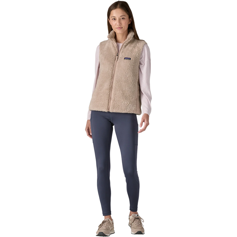 Patagonia Women's Los Gatos Vest in STPE Shroom Taupe on model front full length