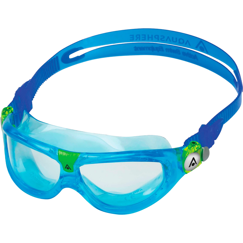 Youth Seal Kid 2 - Aqua/Lime Clear, Aqua Sphere Seal Kid 2 - Aqua/Lime 3/4 view