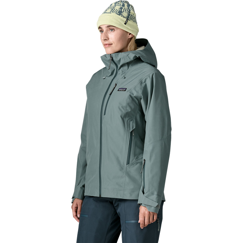 Patagonia Women's Insulated Storm Shift Jacket in BLSG Blue Sage on model front left