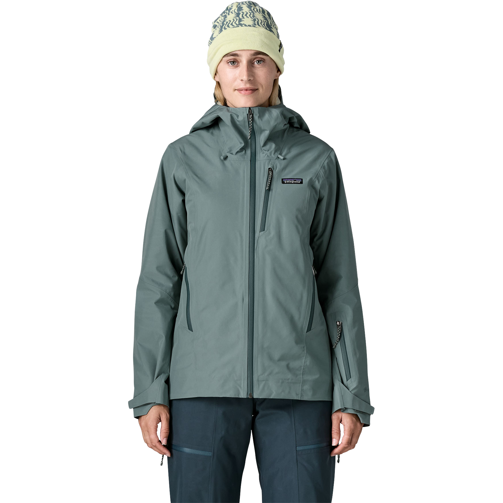 Patagonia Women's Insulated Storm Shift Jacket in BLSG Blue Sage on model front