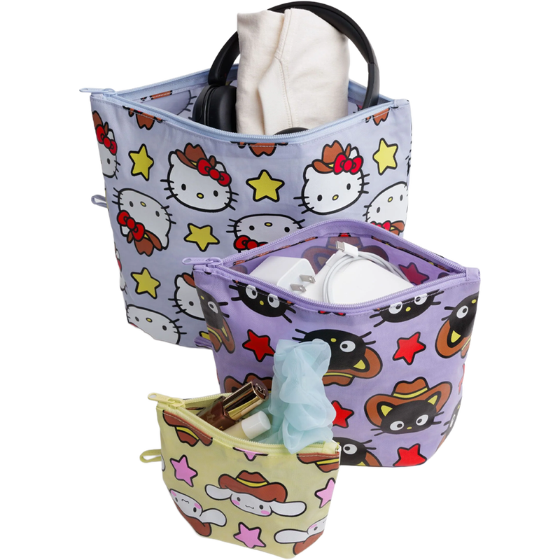 Hello Kitty Go Pouch Set, Baggu Hello Kitty Go Pouch with items