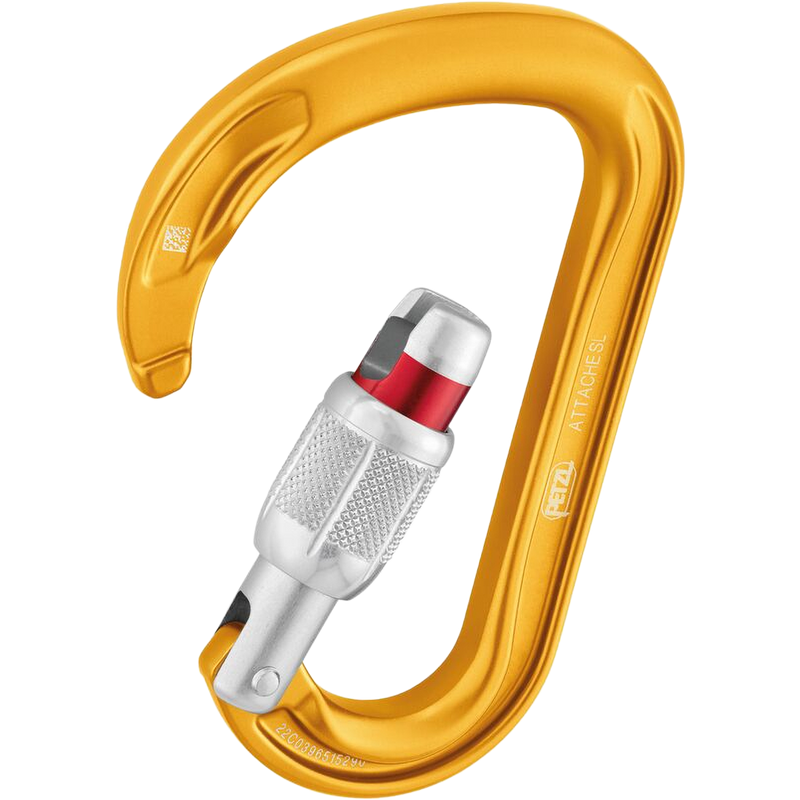 Attache Screw-Lock, Petzl Attache Screw-Lock in Yellow gate open