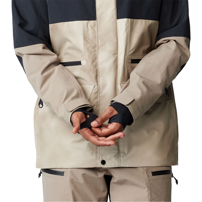 Men's First Tracks Jacket, Mountain Hardwear Men's First Tracks Jacket in Badlands Dunes Black cuffs