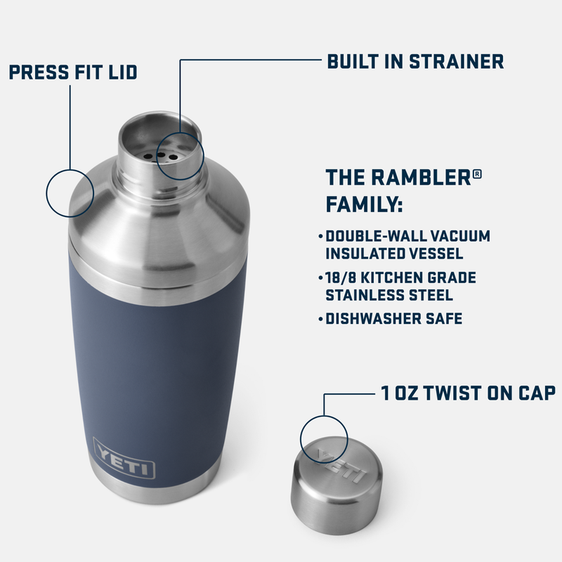 Rambler 20 oz Cocktail Shaker, Yeti Rambler 20 oz Cocktail Shaker specs