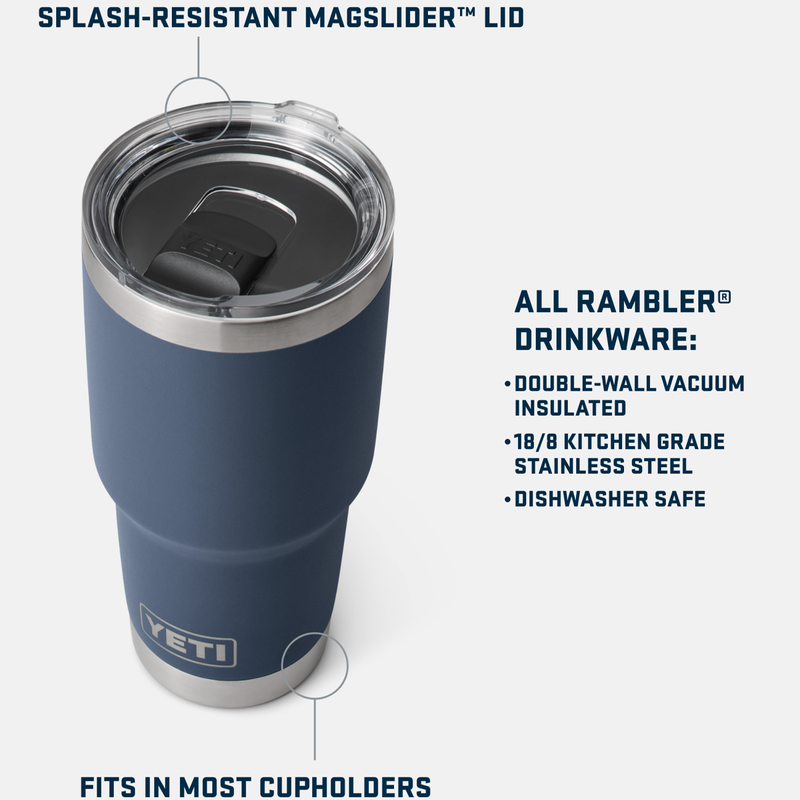 Rambler 30 oz Tumbler MagSlider, Yeti Rambler 30 oz Tumbler MagSlider  features