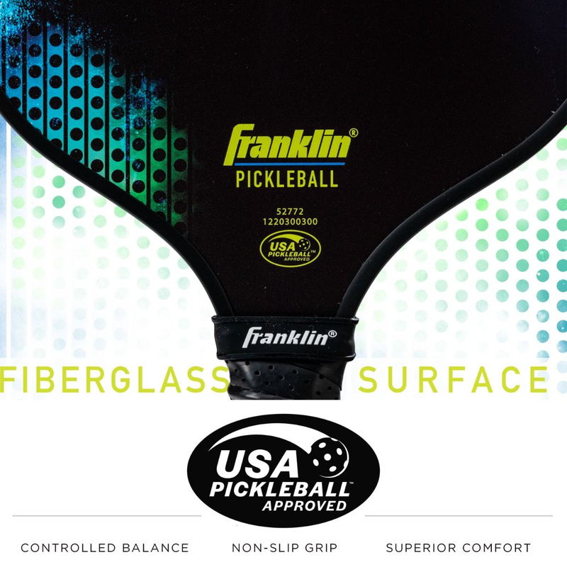 X-1000 Series Fiberglass Pickleball Paddle, Franklin Sports X-1000 Series Fiberglass Pickleball Paddle in Black