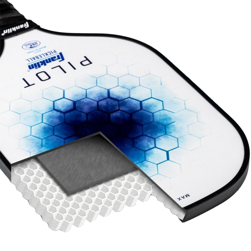 Pilot Series Pickleball Paddle, Franklin Pilot Series Fiberglass Paddle in blue internal structure