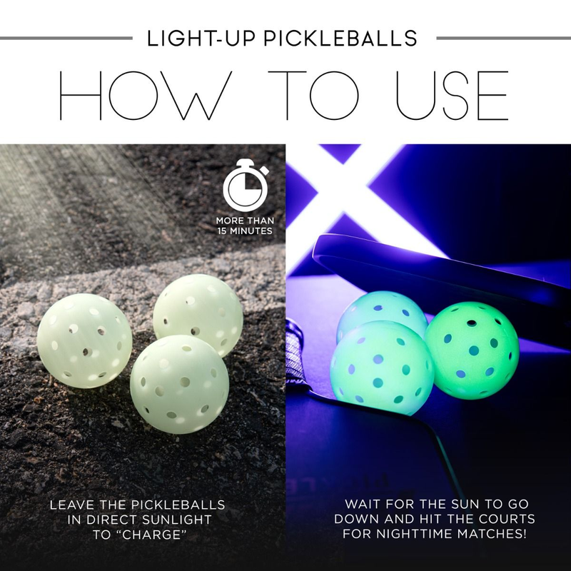 Glow In The Dark Recreation Pickleball (3 Pack), Franklin Sports Glow In The Dark Recreation Pickleball - 3 Pack